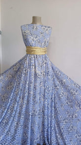 Jerse Dantelat Bleu Buchete Albe ELA1311